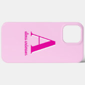 Coques Case-Mate iPhone Monogramme Dolly Rétro Rose chaud (Verso (horizontal))