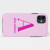 Coques Case-Mate iPhone Monogramme Dolly Rétro Rose chaud (Dos (Horizontal))