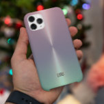 Coques iPhone 16 Pro Monogramme d'ombre métallique vert rose<br><div class="desc">Un arrière - plan simple,  brillant métallique vert et rose ombre texture a un look inox. C'est un design simple,  minimaliste,  moderne et élégant.</div>