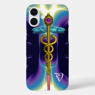 iPhone 16 PLUS CASE MONOGRAMME D'OR CADUCÉ