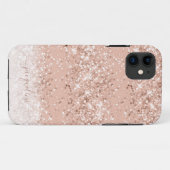 Coques Case-Mate iPhone Monogramme d'or de rose rose Parties scintillant (Dos (Horizontal))