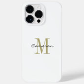 Coques Case-Mate iPhone Monogramme d'or initial et nom personnalisé (Verso)