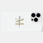 Coques Case-Mate iPhone Monogramme d'or initial et nom personnalisé (Verso (horizontal))