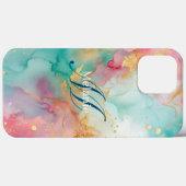 Coques Case-Mate iPhone monogramme d'or rose moderne (Verso (horizontal))