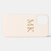 Coques Case-Mate iPhone Monogramme d'or rose pâle (Verso (horizontal))