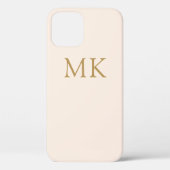 Coques Case-Mate iPhone Monogramme d'or rose pâle (Verso)