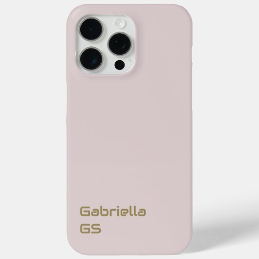 Coques Case-Mate iPhone Monogramme d'or rose pâle monochrome minimal simpl (Verso)
