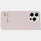 Coques Case-Mate iPhone Monogramme d'or rose pâle monochrome minimal simpl (Verso (horizontal))