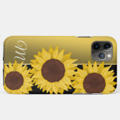 Coques Case-Mate iPhone Monogramme d'or tournesol (Dos (Horizontal))