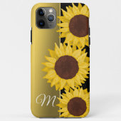 Coques Case-Mate iPhone Monogramme d'or tournesol (Dos)