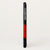 Coques Case-Mate iPhone Monogramme Doré Élégant sur Fond Noir et Rouge (Dos/Gauche)