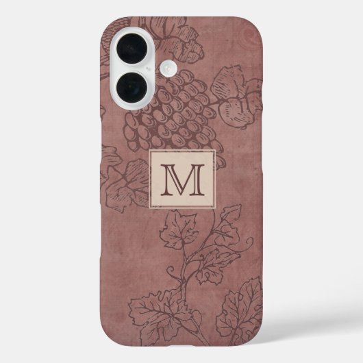 Coques Case-Mate iPhone Monogramme du cépage de Bourgogne (Verso)