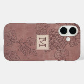 Coques Case-Mate iPhone Monogramme du cépage de Bourgogne (Verso (horizontal))
