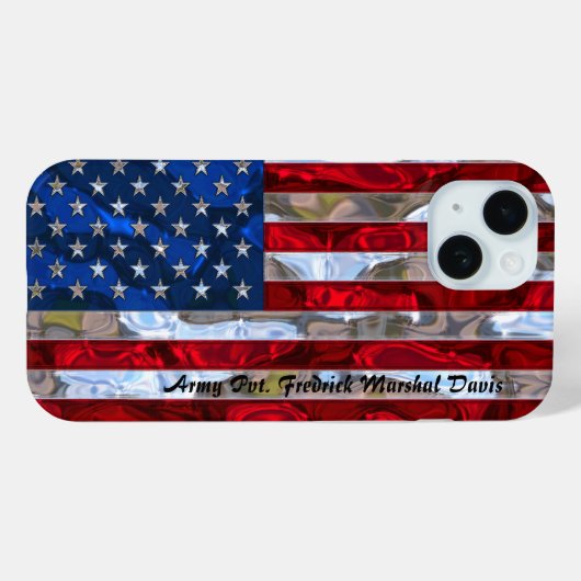 Coques Case-Mate iPhone Monogramme du drapeau américain (Verso (horizontal))