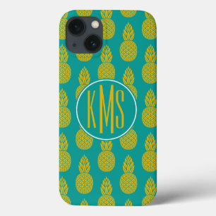 iPhone 13 Case Monogramme du fruit tropical d'ananas