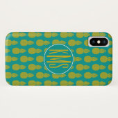 Coques Case-Mate iPhone Monogramme du fruit tropical | d'ananas (Dos (Horizontal))