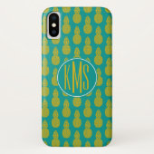 Coques Case-Mate iPhone Monogramme du fruit tropical | d'ananas (Dos)