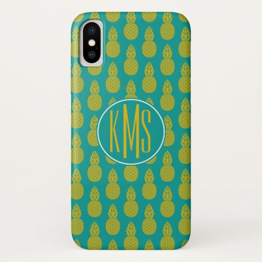 Coques Case-Mate iPhone Monogramme du fruit tropical | d'ananas (Dos)
