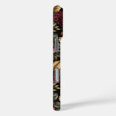 Coques Case-Mate iPhone Monogramme du modèle floral de Bourgogne (Verso / Droite)