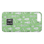 Coques Case-Mate iPhone Monogramme du motif | de crocodile de croquis (Dos (Horizontal))