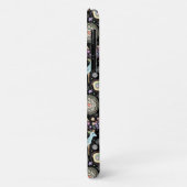 Coques Case-Mate iPhone Monogramme du Motif des Snowflakes des cerfs d'hiv (Dos/Gauche)