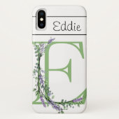 Coques Case-Mate iPhone Monogramme E Lavande Eucalyptus (Dos)