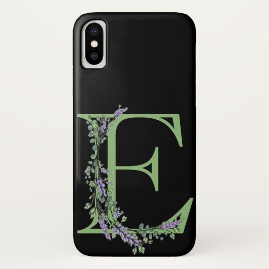 Coques Case-Mate iPhone Monogramme E Lavande Eucalyptus (Dos)