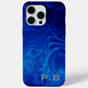 Coque iPhone 15 Pro Max Monogramme Electric Blue effet unique