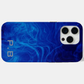 Coques Case-Mate iPhone Monogramme Electric Blue effet unique (Verso (horizontal))