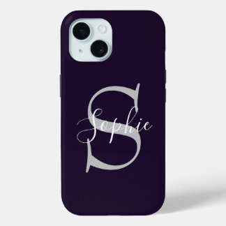 Coque Pour iPhone 15 Monogramme élégant