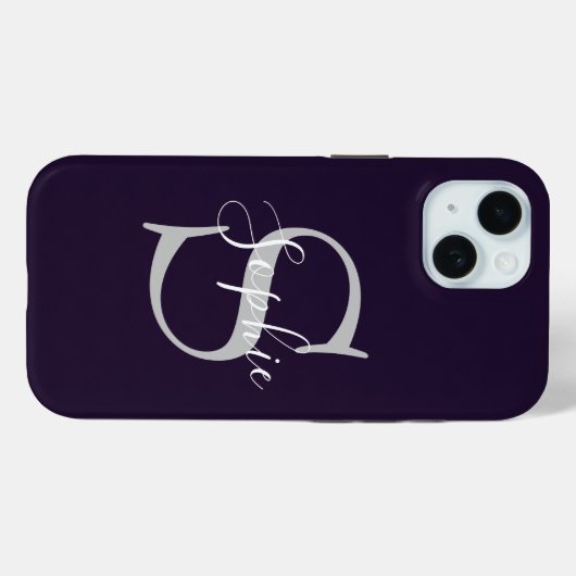 Coques Case-Mate iPhone Monogramme élégant (Verso (horizontal))
