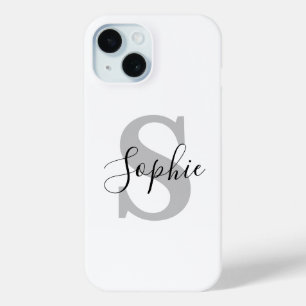 Coque Pour iPhone 15 Monogramme élégant