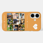 Coques Case-Mate iPhone Monogramme élégant 9 collage photo orange (Verso (horizontal))