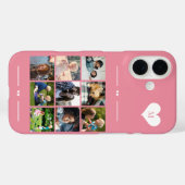 Coques Case-Mate iPhone Monogramme élégant 9 collage photo rose (Verso (horizontal))