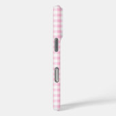 Coques Case-Mate iPhone Monogramme élégant à motif gingham rose et blanc (Verso / Droite)