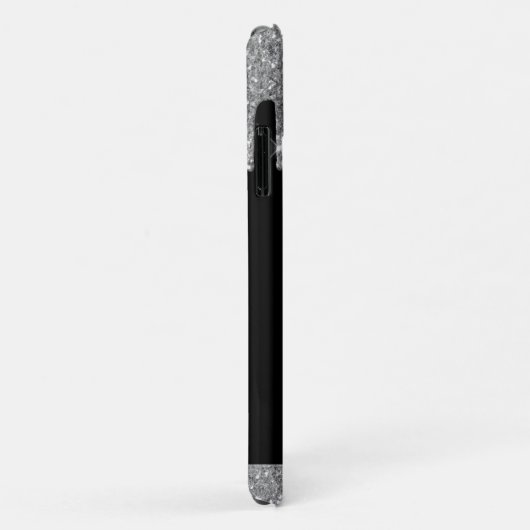 Coques Case-Mate iPhone Monogramme élégant à Parties scintillant noire en (Dos/Droite)