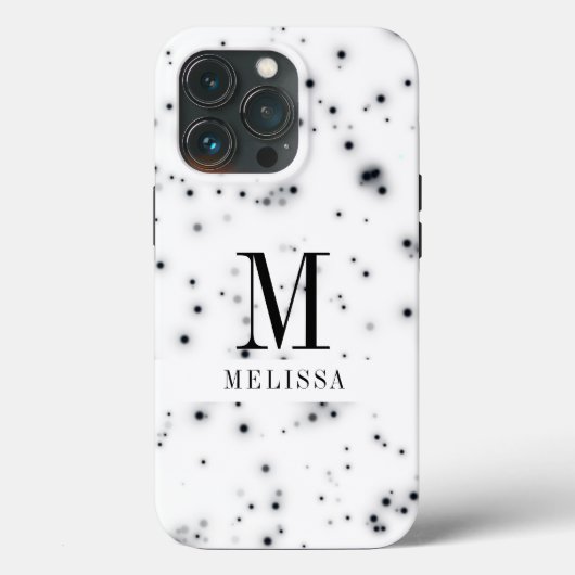 Coques Case-Mate iPhone Monogramme élégant à Parties scintillant noires (Verso)