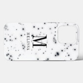 Coques Case-Mate iPhone Monogramme élégant à Parties scintillant noires (Verso (horizontal))