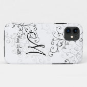 Coques Case-Mate iPhone Monogramme élégant de coutume de remous (Dos (Horizontal))