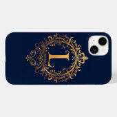 Coques Case-Mate iPhone Monogramme élégant de la lettre L en or (Verso (horizontal))