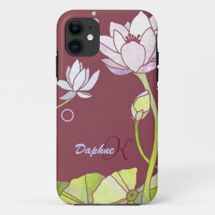 Coques Pour iPhone Monogramme élégant de Lotus