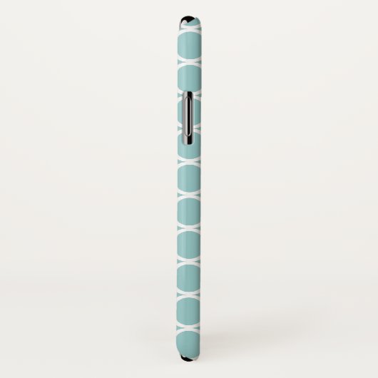 Coques Case-Mate iPhone Monogramme élégant de motif blanc turquoise de (Dos/Droite)