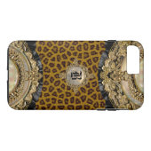 Coques Case-Mate iPhone Monogramme élégant   de Wildroyce de léopard plus (Dos (Horizontal))