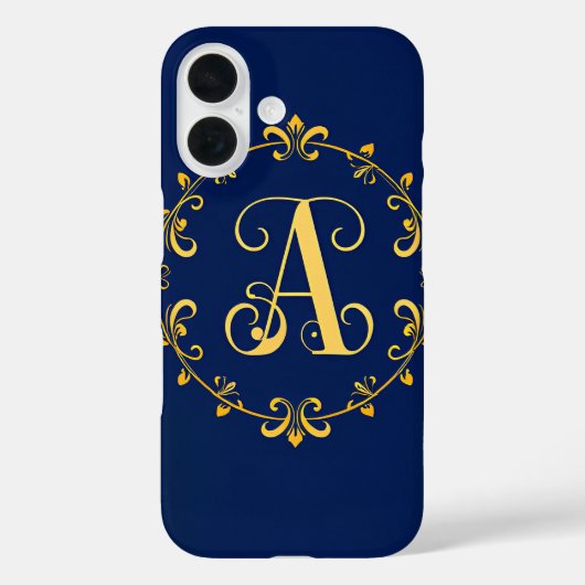 Coques Case-Mate iPhone Monogramme élégant doré de la lettre A (Verso)