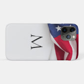 Coques Case-Mate iPhone Monogramme Élégant du Drapeau Américain Initial (Dos (Horizontal))