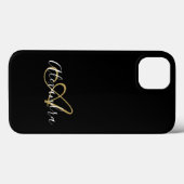 Coques Case-Mate iPhone Monogramme élégant en or noir Girly Nom du script (Verso (horizontal))