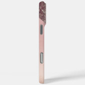 Coques Case-Mate iPhone Monogramme élégant en or rose (Verso / Droite)