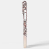 Coques Case-Mate iPhone Monogramme élégant en or rose (Verso / Gauche)