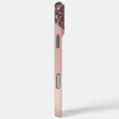 Coques Case-Mate iPhone Monogramme élégant en or rose (Verso / Droite)