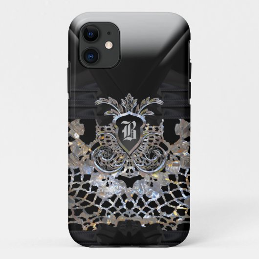 Coques Case-Mate iPhone Monogramme Élégant Fille Lunaire (Dos)